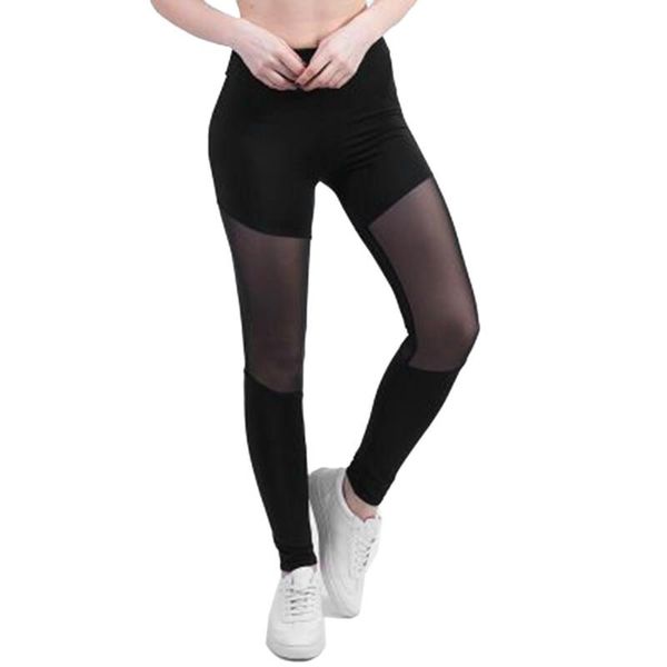 

yoga outfit sport leggings women fitness athletic stitching mesh breathable stretchy slimming sports trousers for