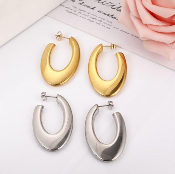 

hoop & huggie earrings stainless steel modern earring jewelry, Golden;silver