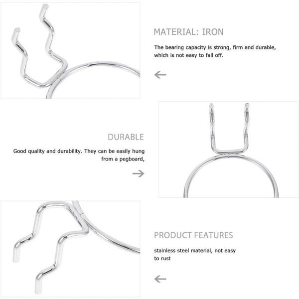 

hooks & rails 4pcs pegboard rings display board hanging cup hanger