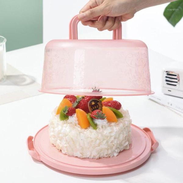 Garrafas de Armazenamento JARS Caixa de bolo portátil Destacável Recipiente de vegetais reutilizáveis ​​com 7 furos frigorífico Mantendo os cupcakes