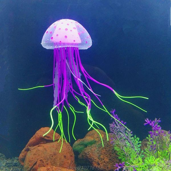 

aquarium fluorescent jellyfish fish tank decoration authentic simulation trumpet goldfish decor d16 20 drop decorations