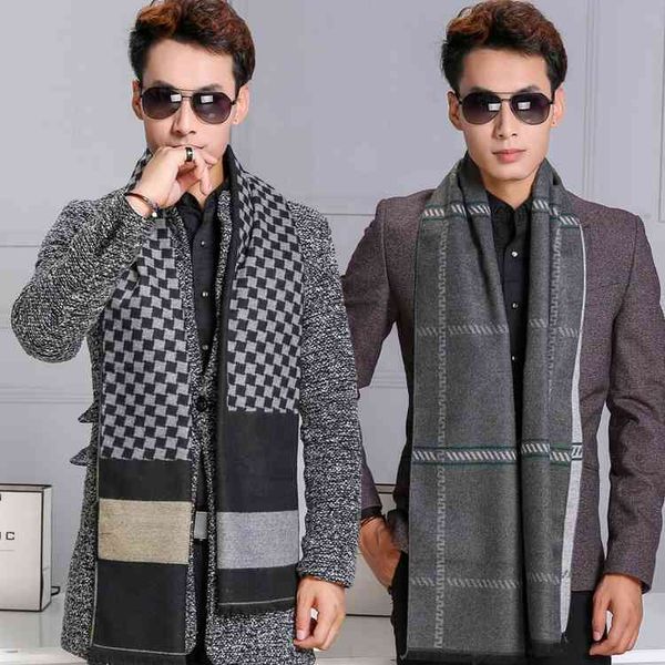 

european style luxury men's busins casual thick wool scarv cashmere scarv warm men, Blue;gray