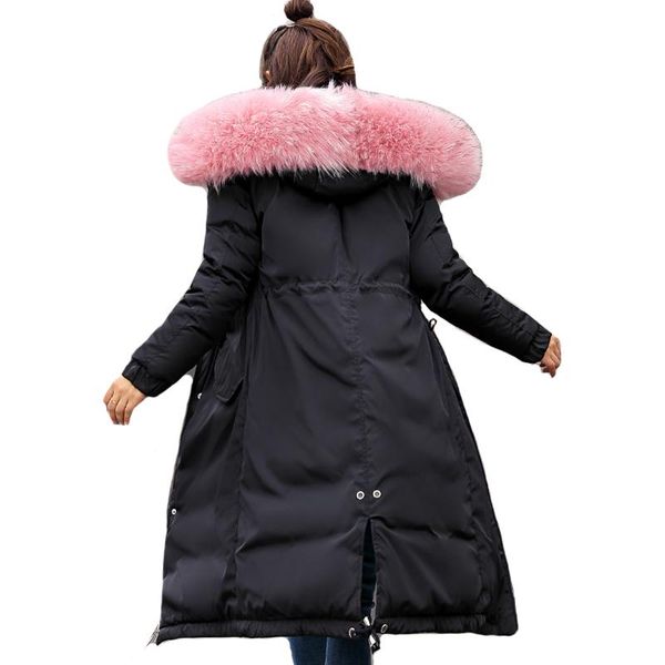 

women's trench coats arrival fashion womens winter jacket 2021 ladies coat long parka hooded with fur warm outwear parkas, Tan;black