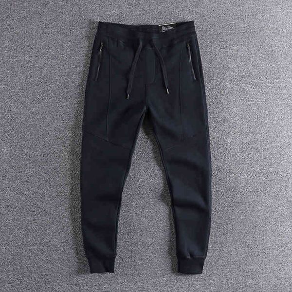 

men's pants winter plush warm three-dimensional slim fit youth sports pants men's casual aeqz, Black