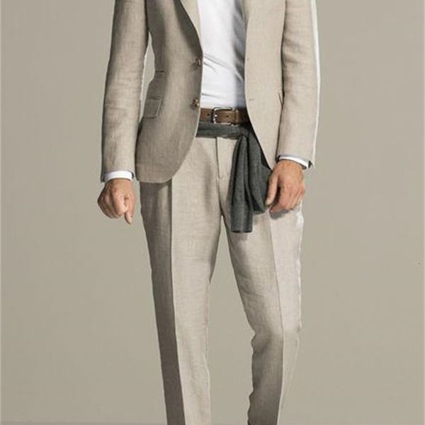 

men's suits & blazers latest coat pant designs beige linen beach men suit slim fit 2 piece casual tuxedo custom blazer groom terno, White;black