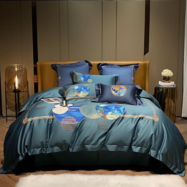 

bedding sets duvet cover set egypt cotton embroidery outer space planet abstract art soft bed sheet 2pillow shams  king size