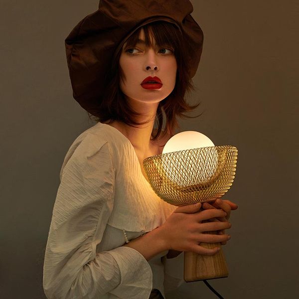 

table lamps lamp bedroom bedside ins style girl light luxury creative personality european retro log decorative