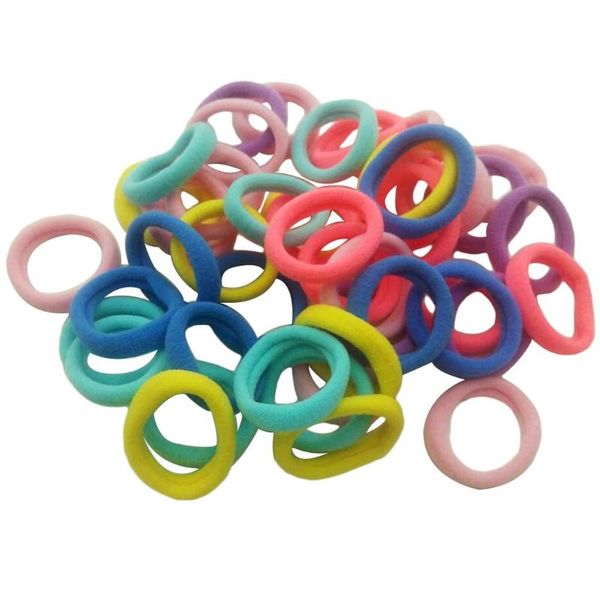 

hair accessories 50pcs/lot kids black elastic rubber bands candy color rope colorful band girls ponytail headwear, Slivery;white