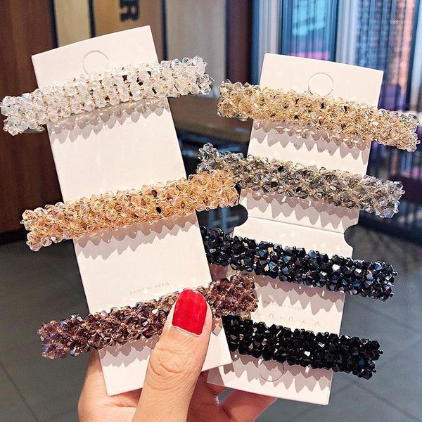 

korean elegant hairpins hairgrips crystal rhinestone barrettes hair clips for women girls accessories1