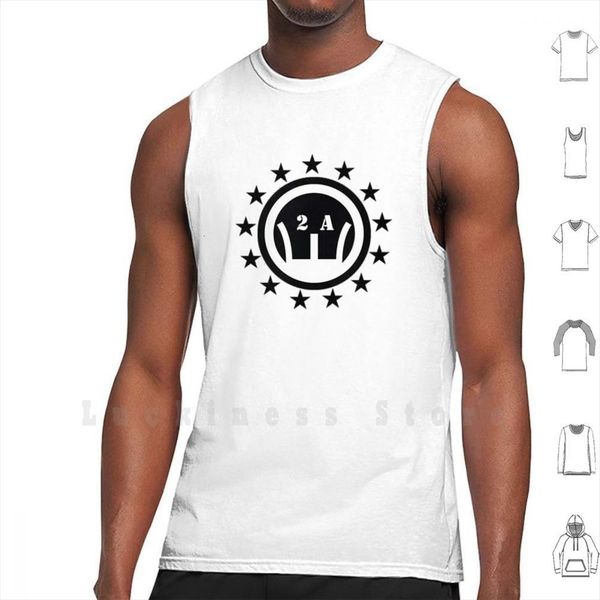 

deuce alpha iron sights stars tank vest sleeveless two second amendment 2a sight shooting sports, White;black
