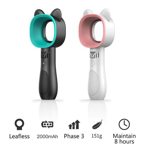 

electric fans portable bladeless fan handheld usb rechargeable mini cooler no leaf handy cooling with 3 speed level deskairflow