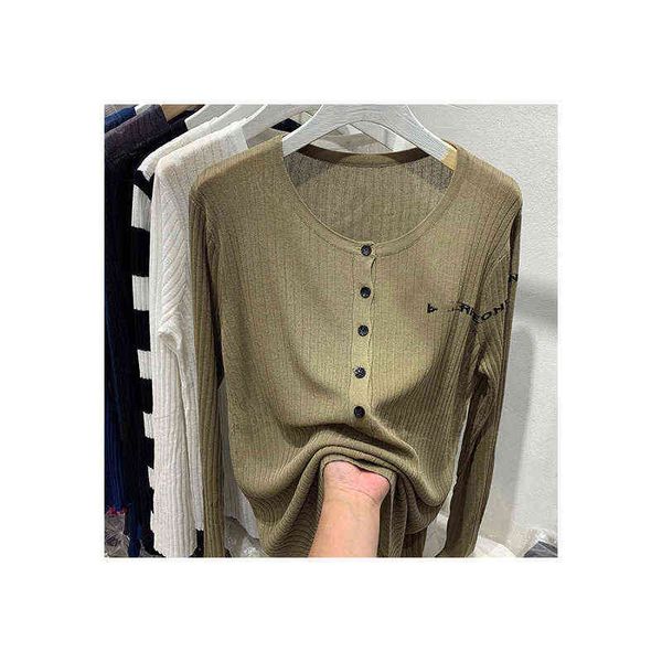 

women's sweaters great wear pit strip knitted cardigan long sleeve sunscreen t-shirt wear 2021 autumn bottomed blouse top, White;black