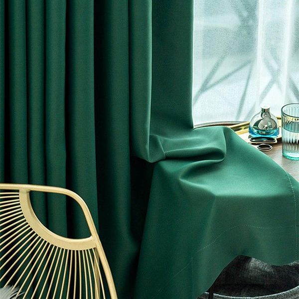 

curtain & drapes for living room bedroom green color blackout nordic simple modern white home decor