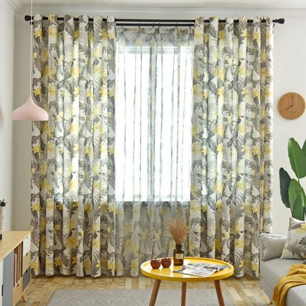 

american rural printed tropical rainforest green planting shade curtain & drapes