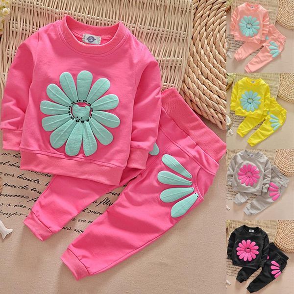 

clothing sets boys/girls children's hoodie set 2-14 years old spring and autumn + pants two-piece sports casual suit, White