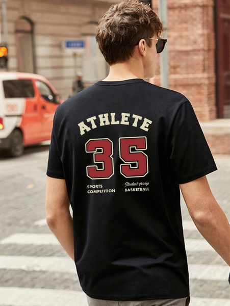 

men letter graphic tee w404#, White;black