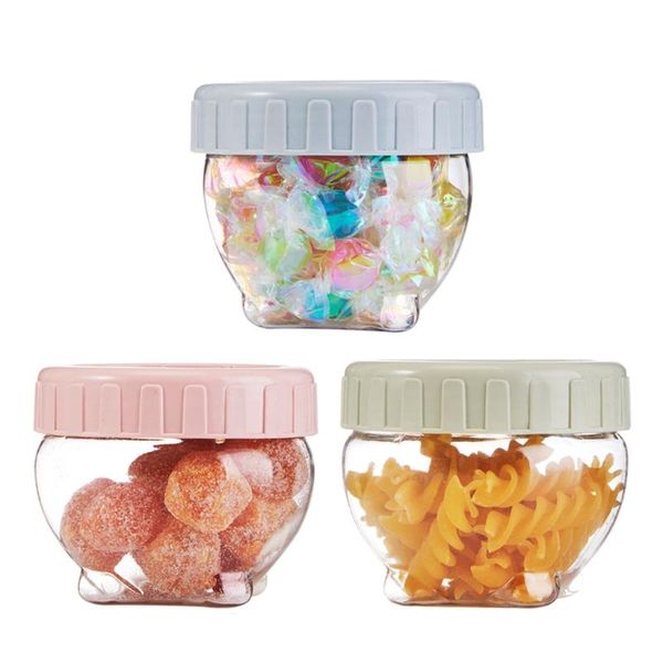 

storage bottles & jars 3 pcs portable jar plastic sealed spice teas beans candy