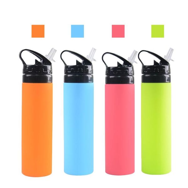 

water bottle explosion models silicone folding kettle outdoor sports bott