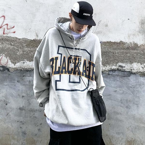 

women's hoodies & sweatshirts letter printed hooded couple oversized hoodie 2021 autumn winter american high street retro casual loose, Black