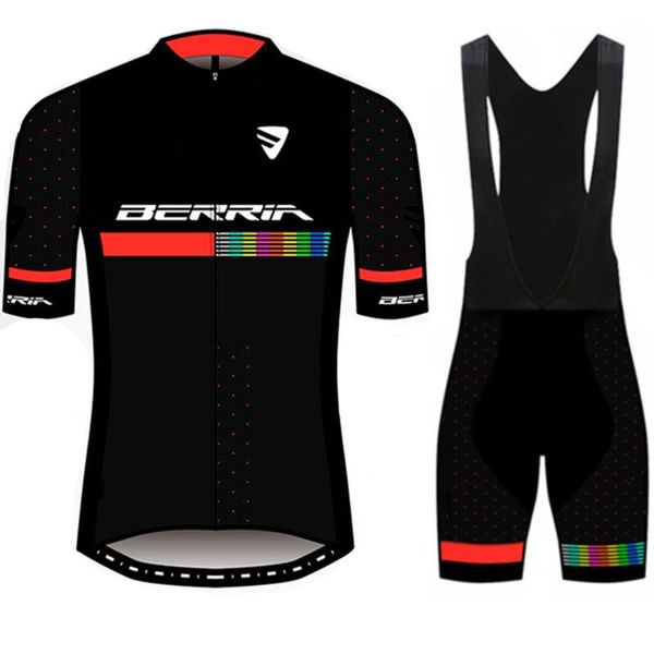 

racing sets berria cycling jersey hombre men summer bicycle clothing suit short sleeve bike bib culotte full, Black;blue
