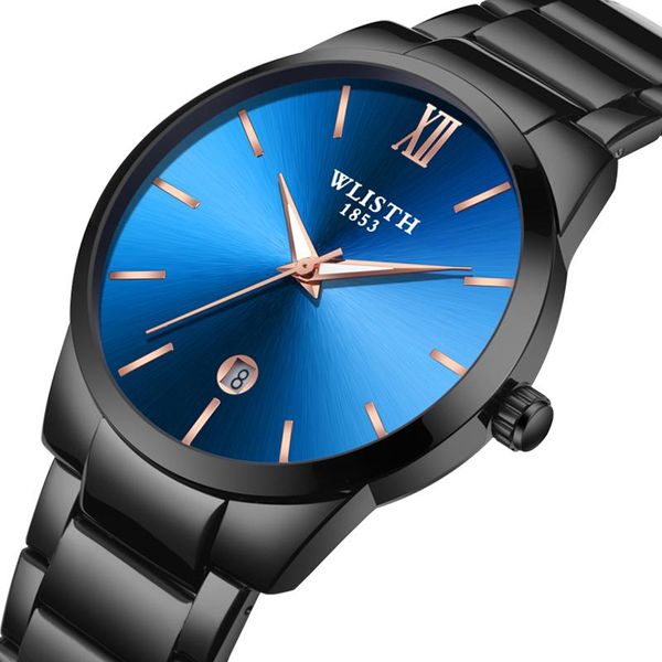 

wristwatches fashion mens business waterproof male watch classic quartz stainless steel date wrist watches top, Slivery;brown