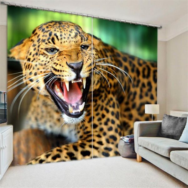 

curtain & drapes 2021 modern luxury ferocious leopards blackout window curtains for kids bedding room living el cortinas