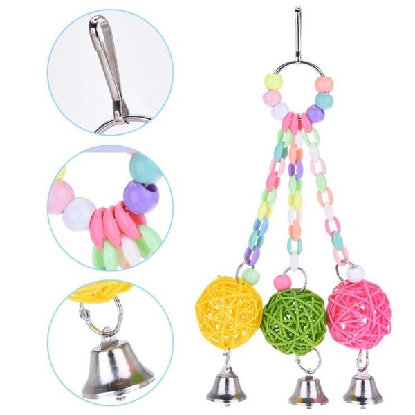 

other bird supplies aapet 1pc parrot bite climb chew toys sepak interative takraw balls with bell for birdcage decoration