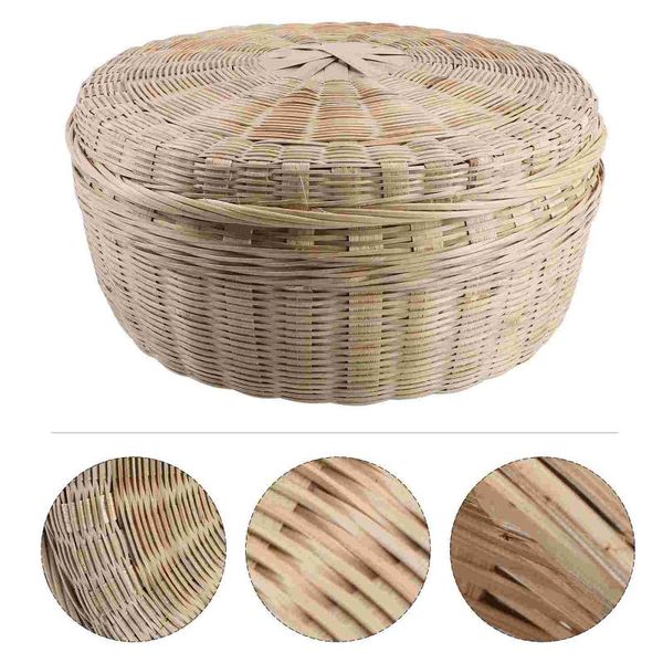 

storage baskets 1pc bamboo container tea box cake basket fruit case with lid