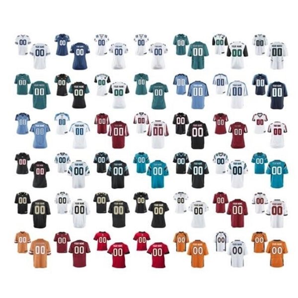

001custom men youth women toddler elite game custom any name and number jersey stitched sport football jersey men size s-5xl toddler 2-7t, Black