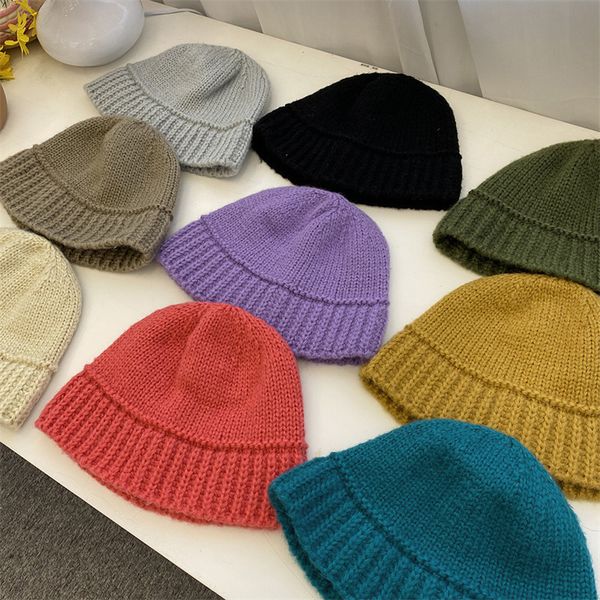 

autumn and winter korean thin face warm knit hats, Blue;gray