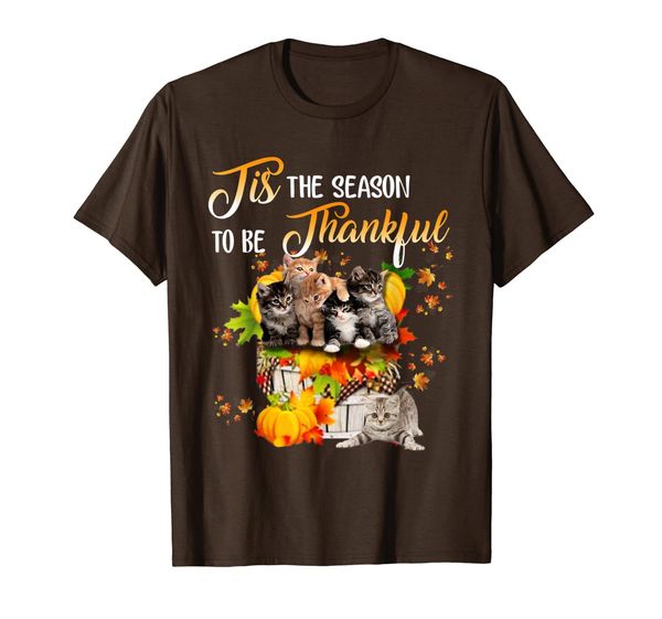 

tis the season to be thankful cat lover funny thanksgiving t-shirt, White;black