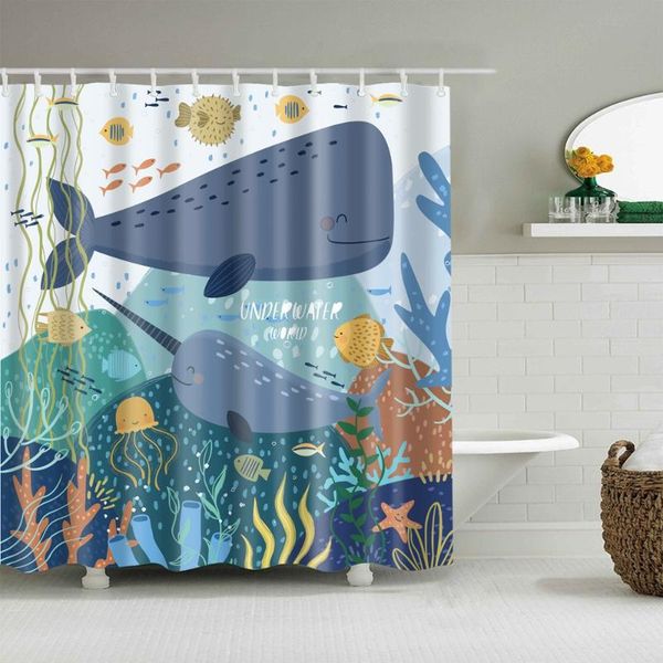 

ocean theme shower curtain starfish shell sea life nautical coastal 72 x inch polyester fabric waterproof curtains