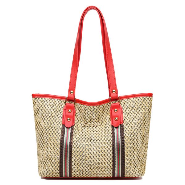 

wholesale 2021 new style ladies shoulder bag korean styles straw tote bags large capacity ladie shandbag