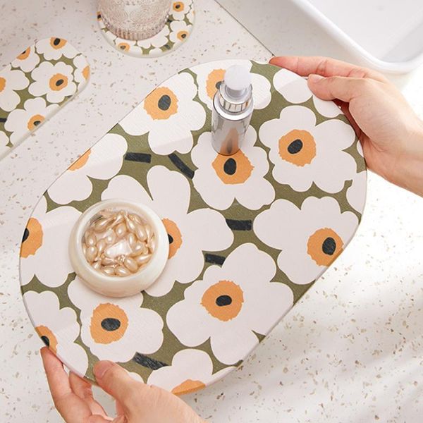 

mats & pads nordic flower printing placemat drink coasters home accessories kitchen place for dining table bar mat pad gift