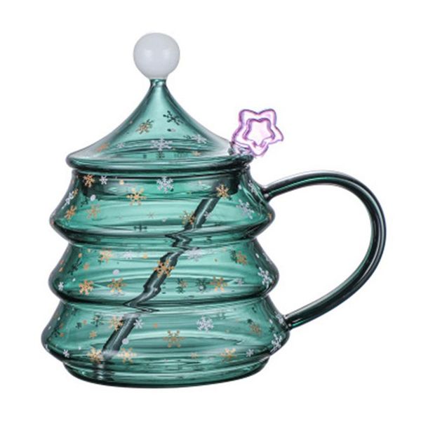 

creative gift christmas cup tree glass high borosilicate with cover wine glasses