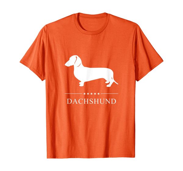 

smooth dachshund: white silhouette t-shirt, White;black