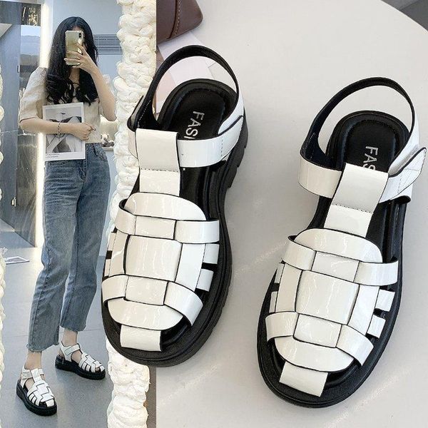 

sandals flat sandal shoe without pu fabric rubber fretwork slides, Black