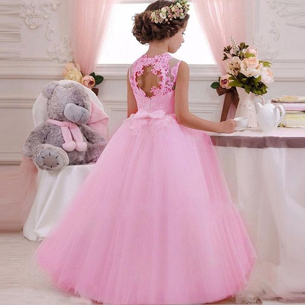 

girl's dresses baby girls clothes teens lace embroidery evening wedding tutu princess dress for girl elegant birthday party, Red;yellow