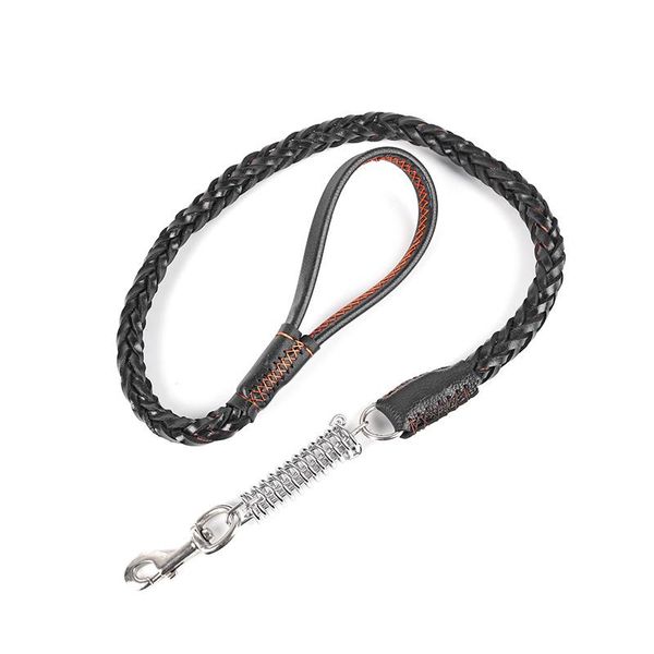 

dog collars & leashes belt pet outdoor walking portable cowhide spring leash eight-strand braided collar for medium and large dogs
