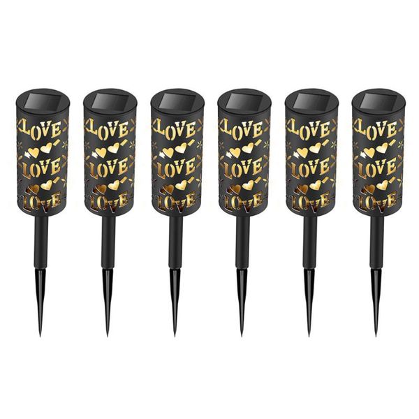 

lawn lamps 6pcs light control induction lamp creative yard ground outdoor black