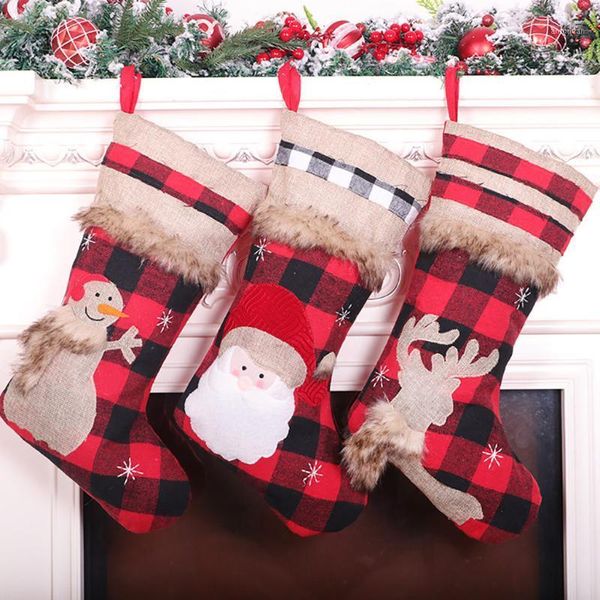 

christmas decorations 2021 ornaments stockings big xmas plaid home decor with snow for navidad