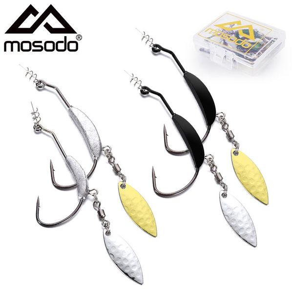 

mosodo 5pcs/lot fish hook with metal sequins lure weights 2g-7g fishhooks for soft baits fishing hooks