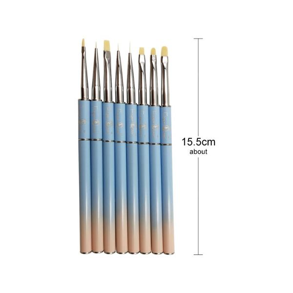 

nail art kits 8 styles gradually blue metal bar brush acrylic uv gel gradient drawing pen bgirl manicure tool b035-b