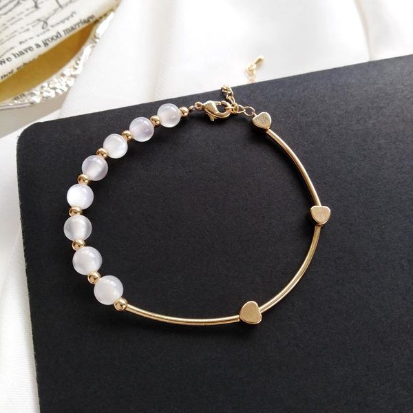 Link, Kette 2021 Mode Perle Naturstein Perlen Armband Für Frauen Unregelmäßige Kristall Labradorit Bead Ketten Trendy Schmuck