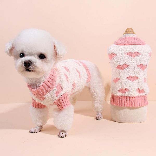 

blue pink dog clothes puppy pet sweater winter clothing for small dogs chihuahua poodle apparel