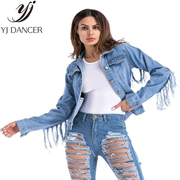

women's jackets 2021 spring autumn plus size fashion women casual loose short paragraph button tassel denim jacket female coat ljj0079, Black;brown