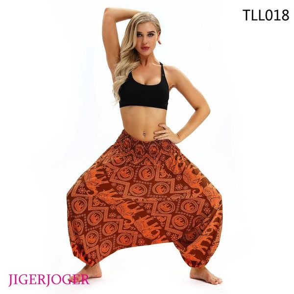 

yoga outfits jigerjoger red orange style elephant high waist thai leggings thin fast dry women's harem lantern baggy pants tll018, White;red
