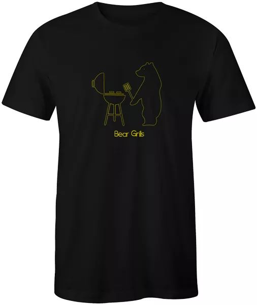 

bear grills grylls funny quote cooking food joke style t-shirt top, White;black