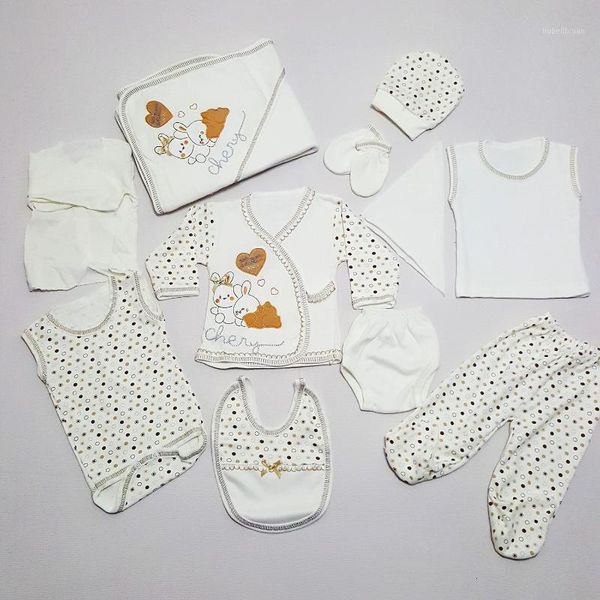 

clothing sets baby rompers girls boys born clothes 11 piece set hat gloves bib cotton types assortment 20211, White