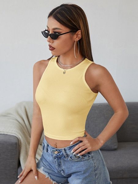 

solid crop tank f3cz#, White